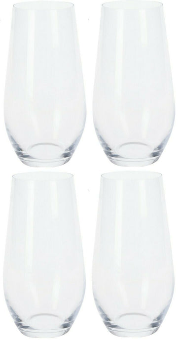 Set of 4 Hi Ball Crystal Glass Glasses High Ball Crystal Tumblers Large Crystal
