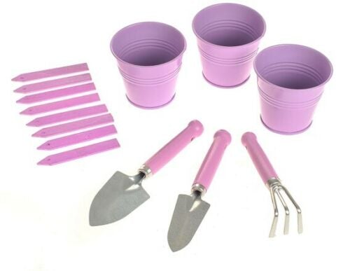 Home Growing Planting Kit Herb Planting 3 Pots Miniature Tools Nursery Pot Lilac