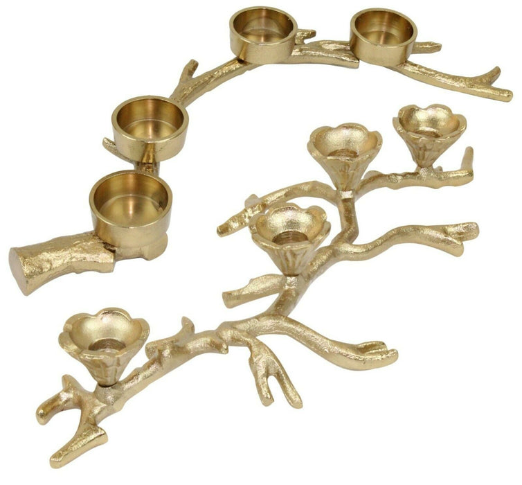 Candle Tealight Holder - Elegant Gold Metal Candlestick For Table Wedding Décor