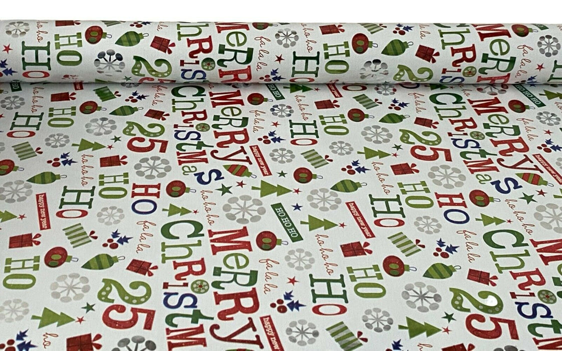Set of 6 Christmas Wrapping Paper Rolls Red Ho-Ho Design Gift Wrapping 9m