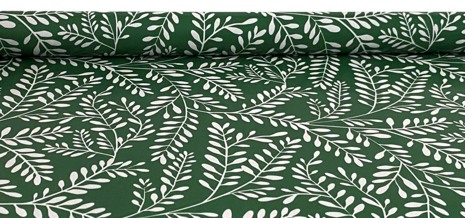 Set of 6 Christmas Wrapping Paper Rolls Green Leaves Design Gift Wrapping 12m