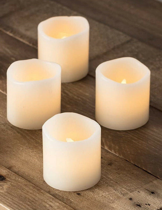 Set of 4 LED Real Wax Candles Flickering Battery Operated Flameless Candles