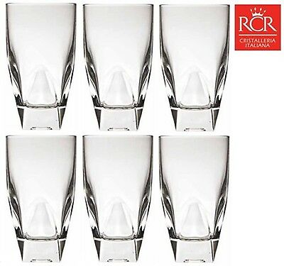 RCR Diamante Crystal Hi Ball Tumblers Set of 6 (40cl) Hand Made Italian Crystal