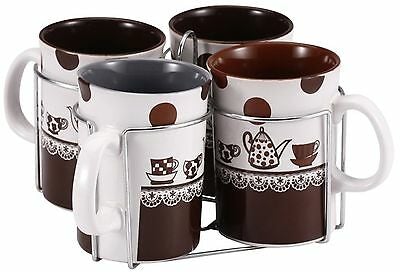 Wellberg WB-12816 Set of 4 Mugs Ceramic Mugs Set in Gift Box