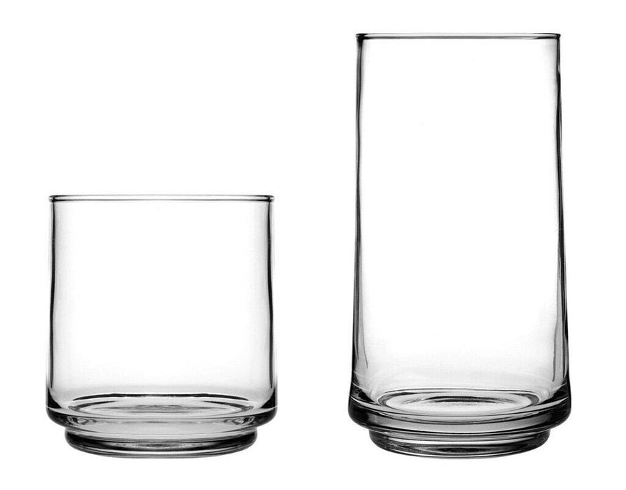 Anchor Hocking 16 Piece Drinking Glasses Set Water Glasses Drinkware Set HiBalls
