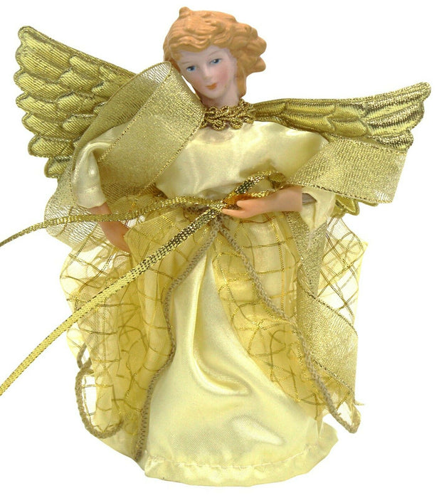 Angel Tree Topper | Gold Glitter Tree Ornaments, 21cm/8.27"