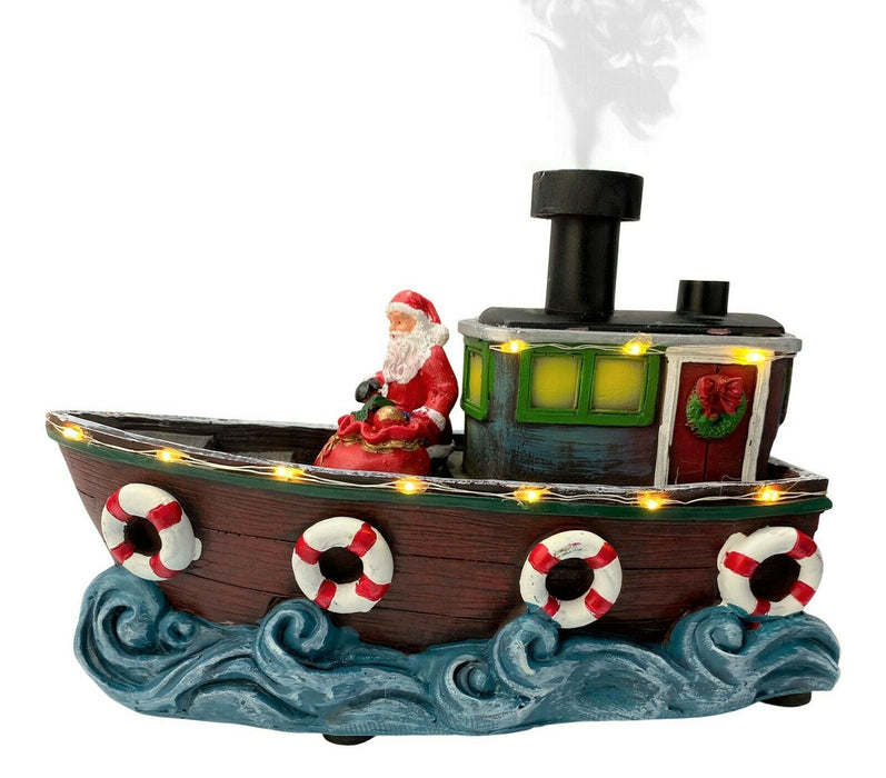 Light Up Santa Streamer Boat LED Lights Father Christmas Riding Santa Sound