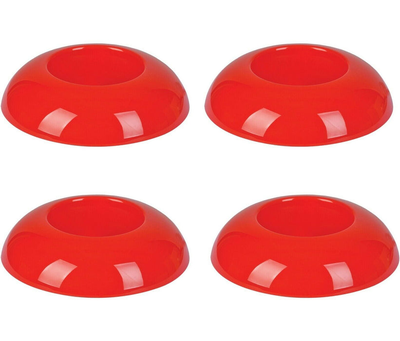 Set of 4 Red Oasis Foam Containers Flower Plant Pot 9.5cm Round Brick Tray