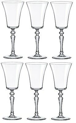 Rona Set of 6 Crystaline Wine Glasses Tall Large Stemmed Wine Glasses