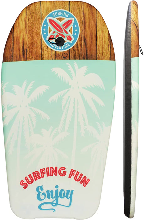 84cm Boogie Board Bodyboard Surf Board Float Kids / Adults & Leash Plug
