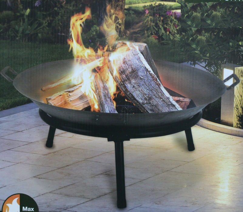 EXTRA LARGE Cast Iron Fire Pit Fire Bowl 60cm With Handles Up To 800 Degrees