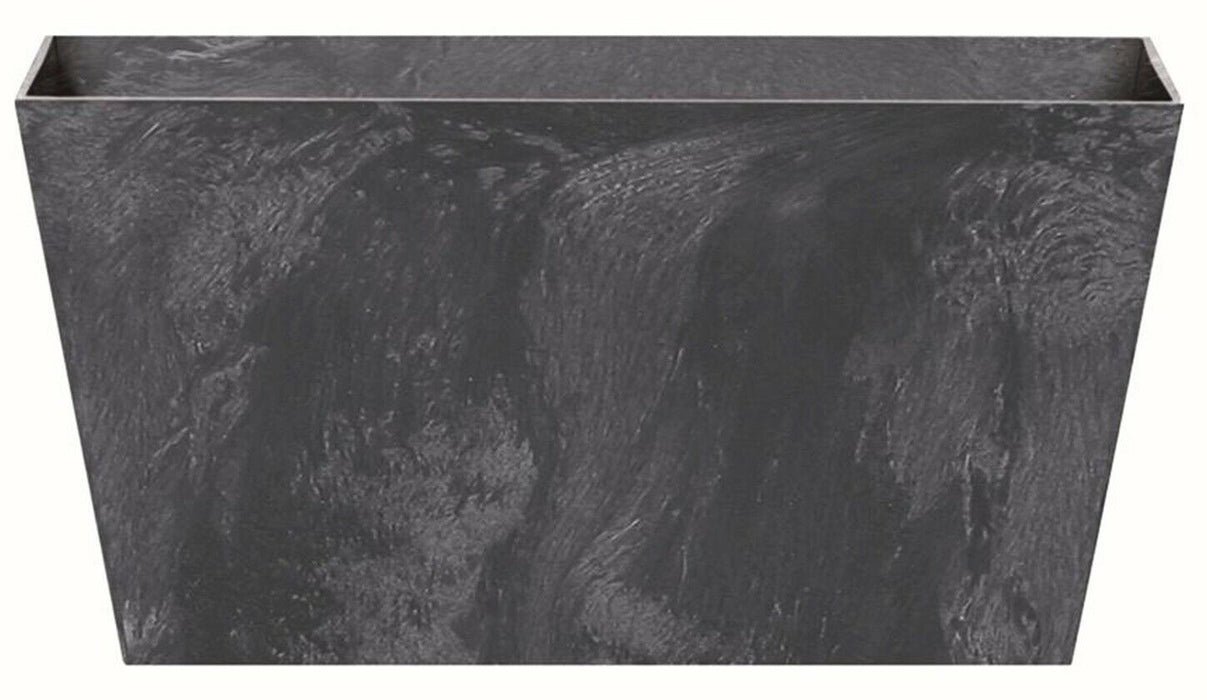 Large Deep 60cm Charcoal Grey Plastic Trough Planter Plant Pot Rectangle Planter