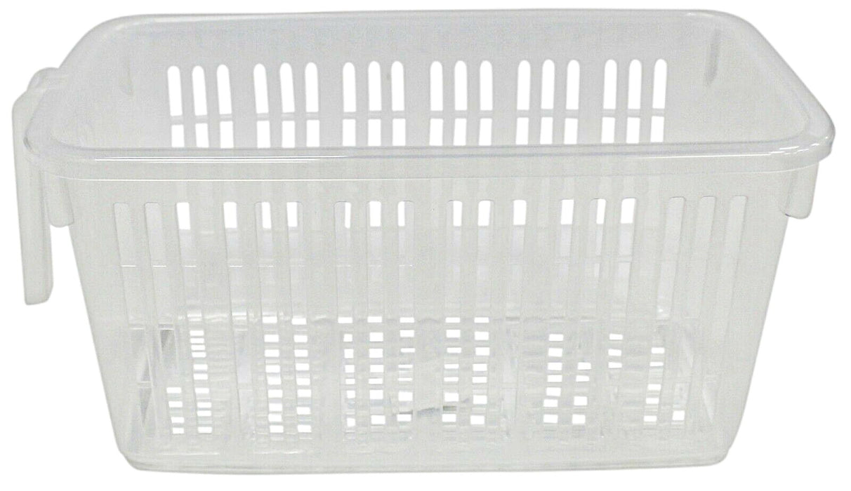 Set Of 12 Clear Storage Caddy Baskets With Handle Easy Cupboard Shelf Tidy