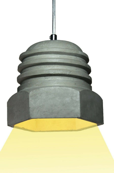 Modern Deco Cement Made Modern Hanging Ceiling Light in Shape Of A Screw
