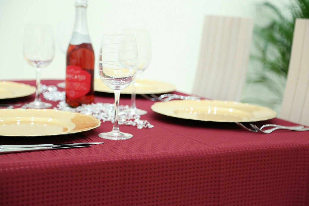 Red On Red Polka Dots Tablecloth Machine Wash Table Cloth 180cm x 130cm (6ft)