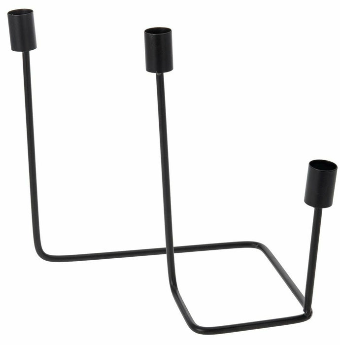 Decorative Black Wire Angled Modern Triple Candle Holders