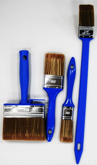 Set of 4 Paint Brush Set For Water Based Paint & Oil Based Paint Angled Brush