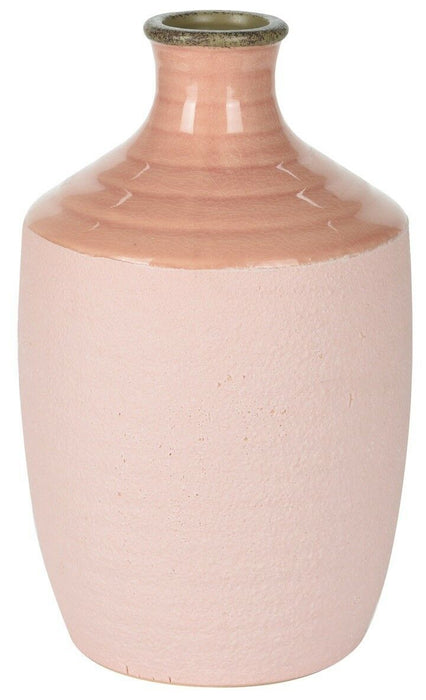 Bottle Shaped Vase Ceramic Bud Vase Large In Pink Duck Egg Blue & Grey Xtra Large