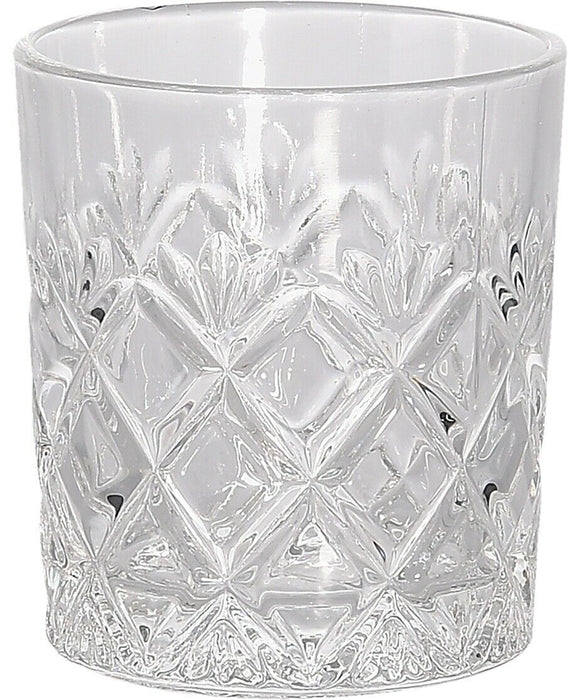 Set of 6 Cut Crystal Effect Glass Tumblers 230ml Capacity Dishwasher safe