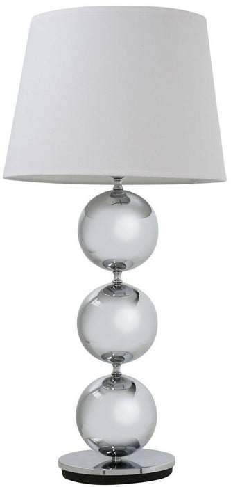 Pharmore Large Chrome Bauble Table Lamp With 14" Cream Shade