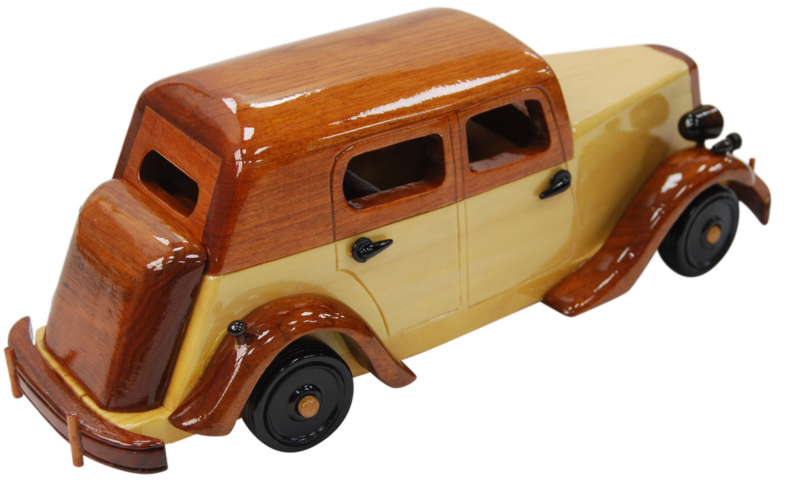 30cm Large Wooden Car Model Retro Design Intricate Finnish Design 02