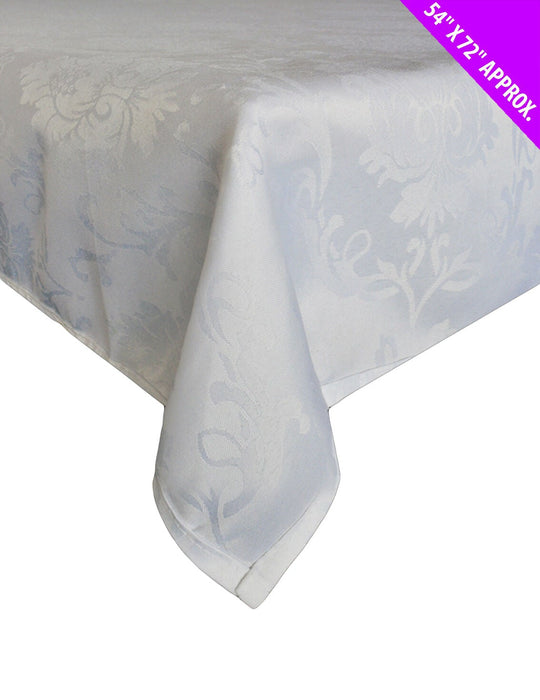 Damask White & Cream Patterned Tablecloth Rectangle