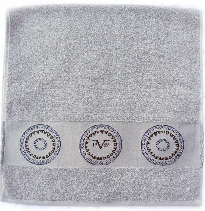 V1969 Grey Lovely Design Hand Towel 100 % Cotton 50cm x 90cm