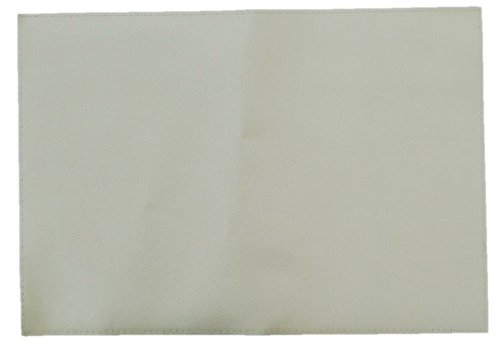Set of 4 Large White Rectangle Placemats Place mats Leather Look Placemats