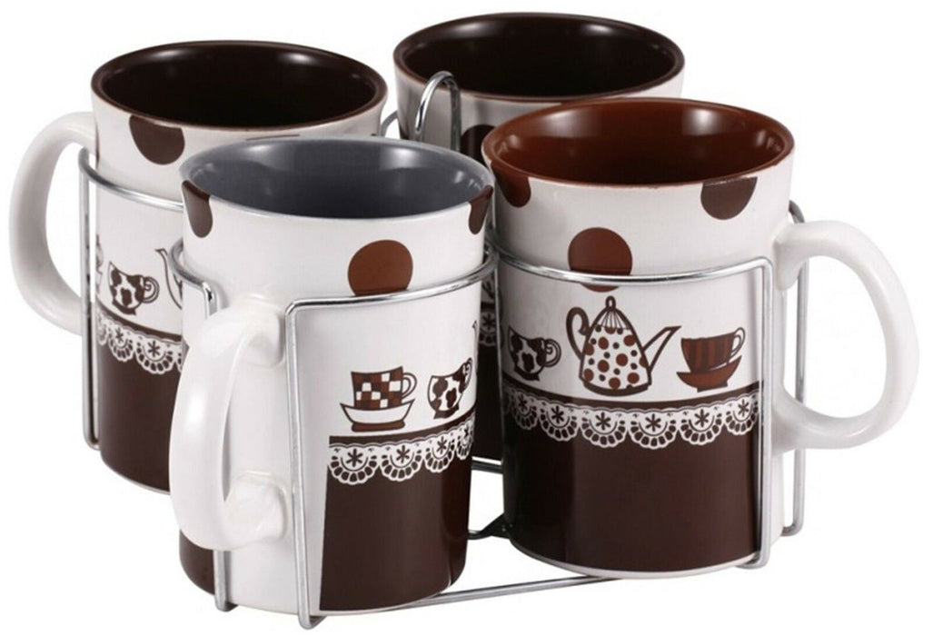 Wellberg WB-12816 Set of 4 Mugs Ceramic Mugs Set in Gift Box