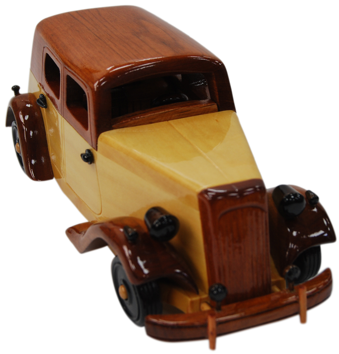 30cm Large Wooden Car Model Retro Design Intricate Finnish Design 02
