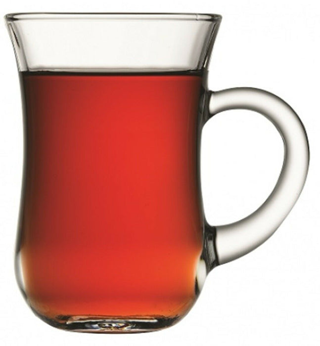 Pasabache Keyif Set of 6 Tea Glasses with Handles 6 Handled Mugs 140ml