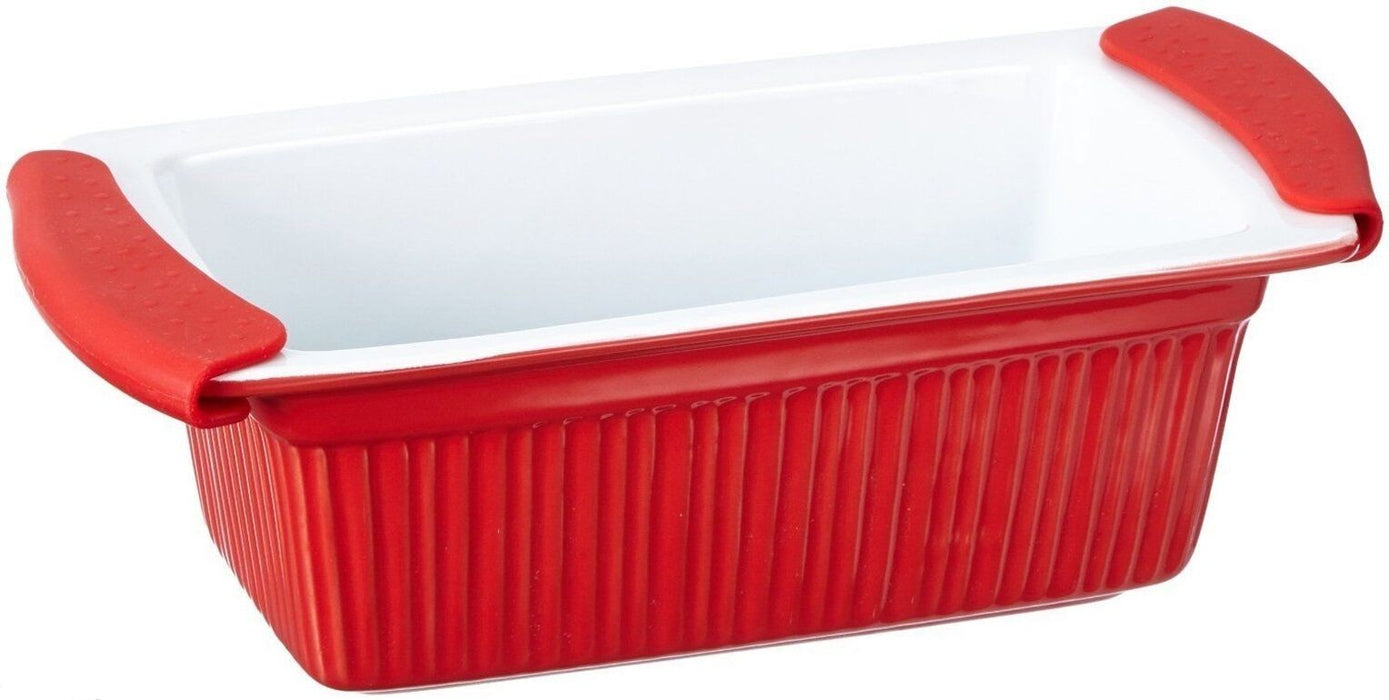 Bergner BG-1801044 Red Stoneware Rectangle Oven Baking Dish 1.4 Litres