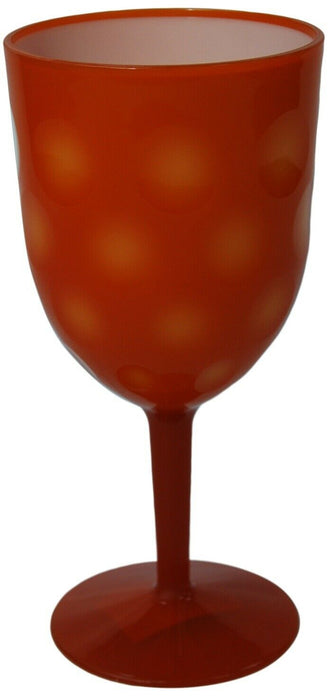 Set of 4 Plastic Wine Glasses Goblets Large Orange Cups 450ml Capacity