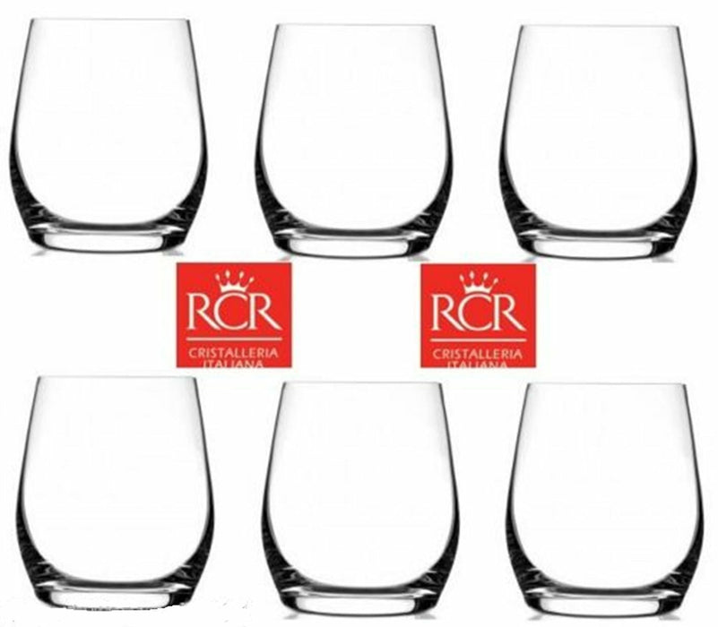 RCR Invino Crystal Whisky Glasses Set of 6 (37cl) Glass Whisky Wine Tumblers