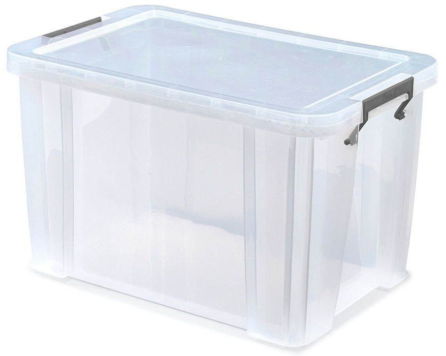 Storage Boxes Clear Stackable With Clip Lid & Lids Storage Containers Office