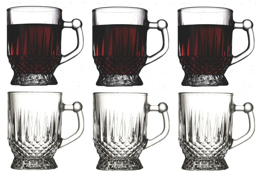 Pasabache Set of 6 Tea Glasses with Handles Glass Tea Mugs in Gift Box