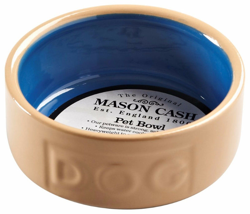 Mason Cash Cane Pet Bowl Dog Bowls & Cat Water Bowls Cane and Blue Small - Large