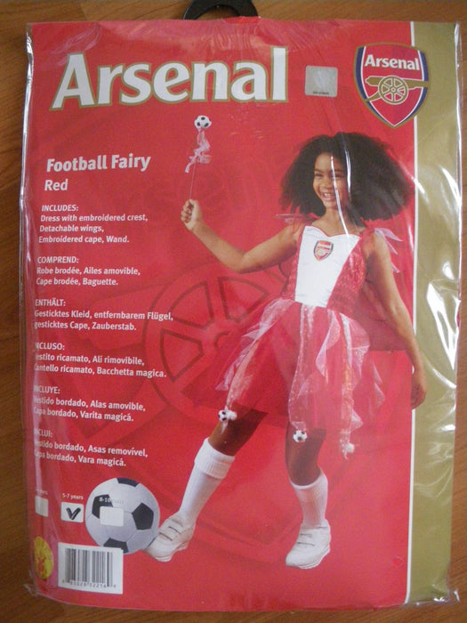 Girls Fancy Dress Arsenal Football Fairy Christmas Costume Cape size 2-3 Yrs
