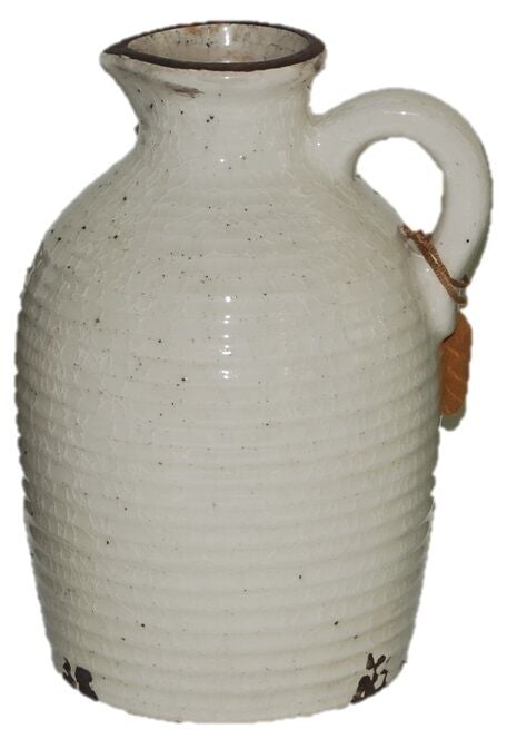 Brand New Ornamental Jug Rustic Design Garden Jug In Mint Green White Blue