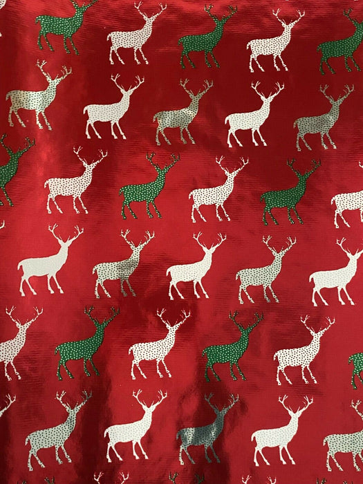 Set of 6 Christmas Wrapping Paper Rolls Red Reindeer Design Gift Wrapping 9m