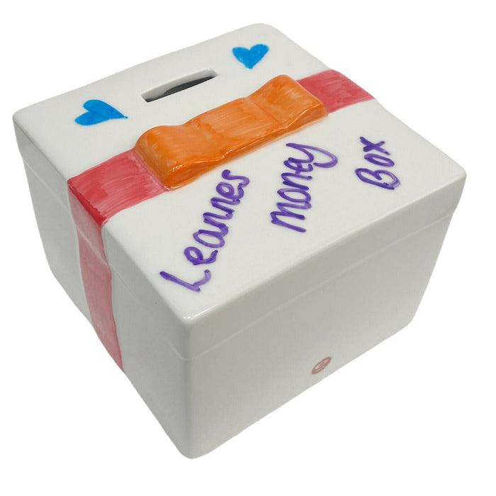 Set Of 4 Customisable Money Box Gift Box Shaped White Porcelain Piggy Banks