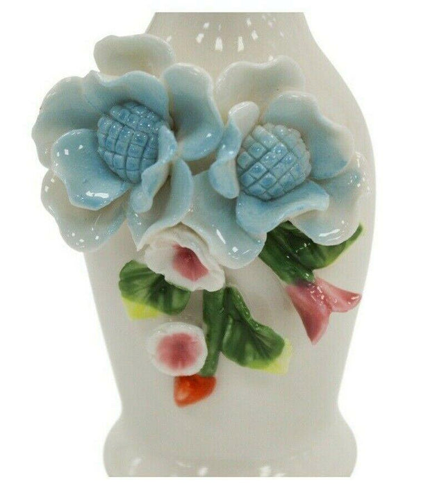 14cm Ceramic Bud Vase Colourful 3D Flower Decoration Thin Bottle Neck Ornament