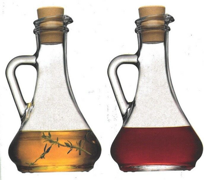 Set of 2 Glass Bottle Oil  Drizzlers Seasonings Glass Bottle Vinegar Drizzler