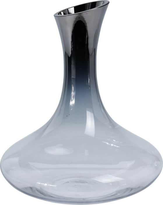 25cm Tall Wide Base Silver Glass Wine Decanter Glass Jug