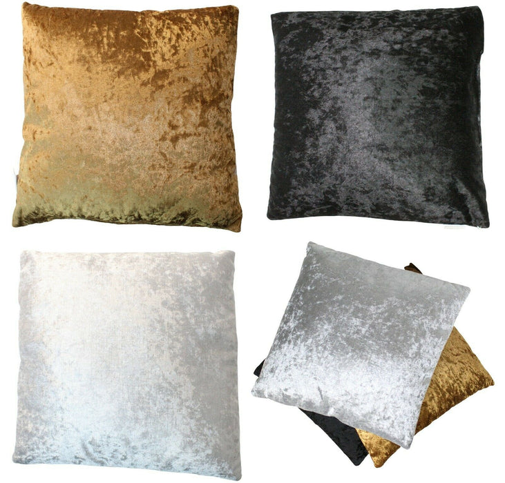 Soft Velvet Cushion - Black Silver Gold Throw Pillow With Cover For Sofa Couch