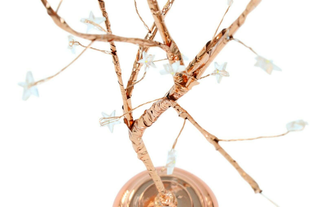 32 LED Christmas Tree Light Up Black Rose Gold Twig Tree Easter Home Decorations