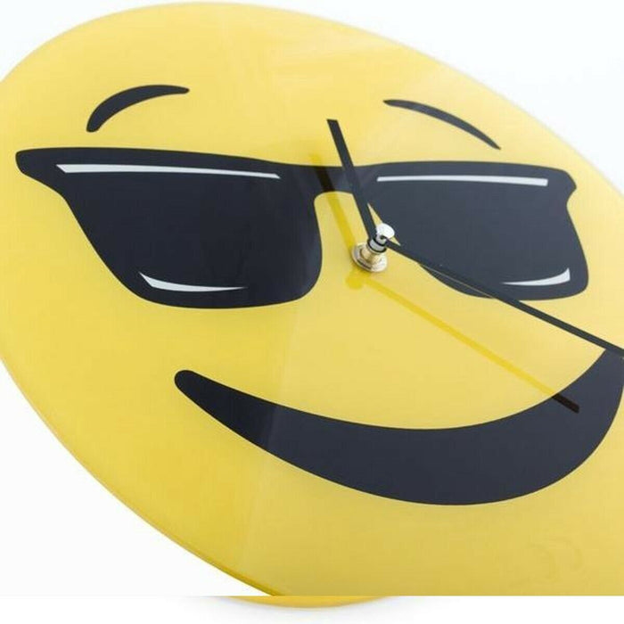 30cm Glass Smiley Face Clock Cool Emoticon Wall Clock