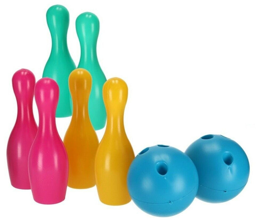 Childrens 8 Piece Coloured Bowling Set Skittles Set Outdoor Games / Indoor Games