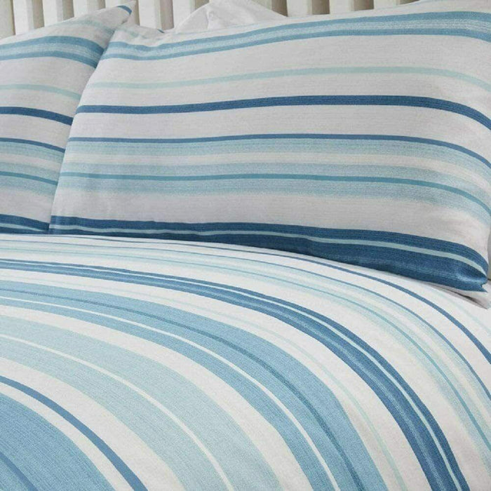 Blue Stripy Bedding Set Gradient Single Polycotton Duvet Cover & Pillowcase Set