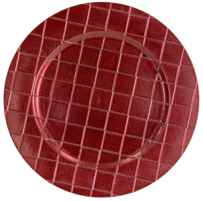 Set Of Deep Red Christmas Charger Plates 33cm Under Plates Round Chargers